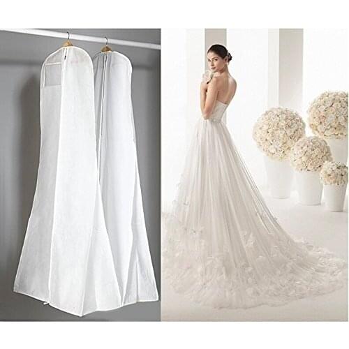 Length 180 Cheap Wedding Dress Bags Clothes Cover Dust Cover Garment Bags Bridal Gown Bag For Mermaid Wedding Dress Cover