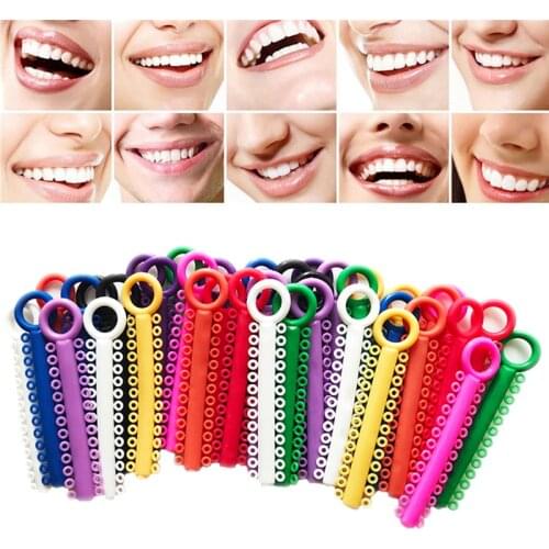 10sticks Dental Orthodontic Ligature Ties Elastic Rubber Bands Dentist Tools Braces Elasticity for Teeth Multi Color