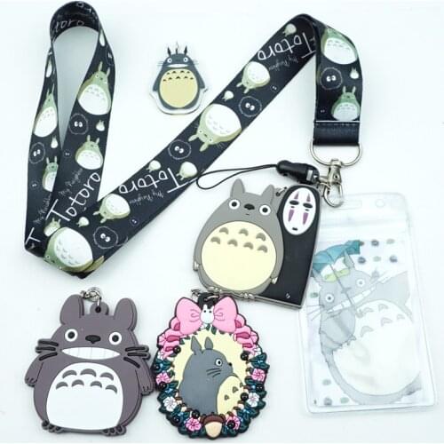 I103 Anime Cartoon Cute Totoro Lanyard Neck Straps ID Badge Holder Pendant Keyring Charms Mobile Phone Cosplay Keychain Gift