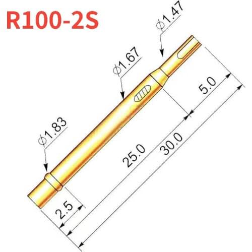100pcs/box Test Needle Needle Cover R100-2S Welding Probe Cover 1.67mm Length 30mm Needle Seat