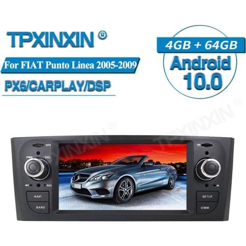 For FIAT Punto Linea 2005+ Android 10 Radio Car Multimedia Player GPS Navigation Audio Stereo Screen DVD Head Unit Tape Recorder