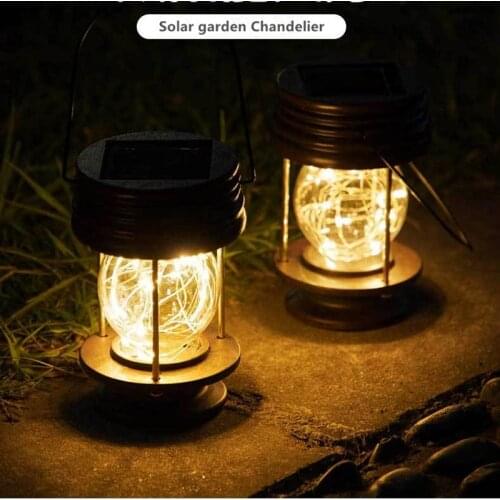 Solar Retro Lantern Landscape Garden Outdoor Waterproof Wall Lamp Courtyard Star Candle Wind Lamp