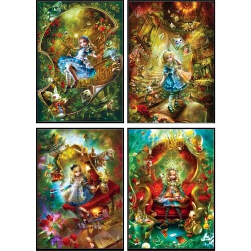 Embroidery Counted Cross Stitch Kits Needlework - Crafts 14 ct DMC Color DIY Arts Handmade Home Decor - Alice in Wonderland