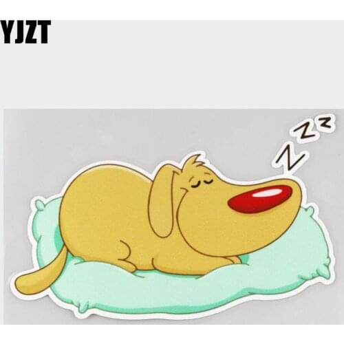 YJZT 14.9CM×9.2CM Decal Cute Fog Sleeping On Pillow PVC Car Sticker 11C-0310