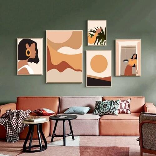 Canvas Geometric Painting Home Decor Modular Girl Picture Nordic Printed Abstract Poster No Framework For Living Room Wall Art