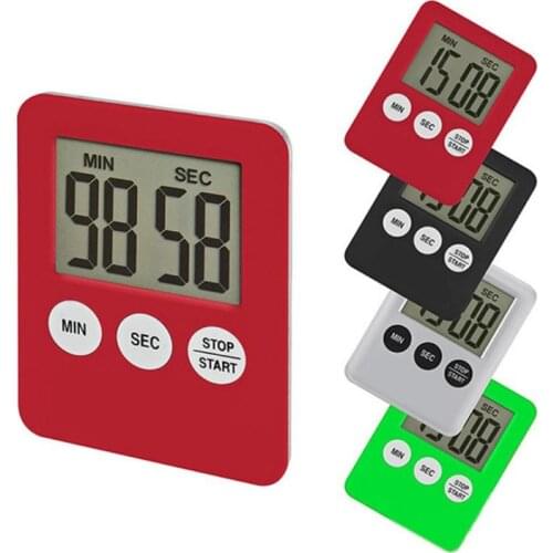 New 7 Colors Super Thin LCD Digital Screen Kitchen Timer Square Cooking Count Up Countdown Alarm Magnet Clock Electronic timer