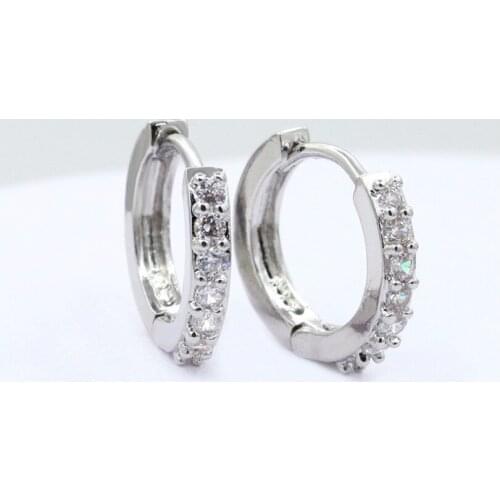 New Bohemian Zircon Earrings Exquisite Crystal Earrings Fashion Jewelry Plated Round Transparent Female Elegant Earrings