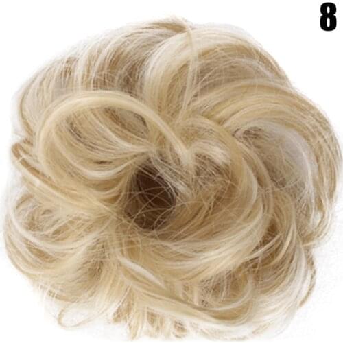 New Hot Easy to Wear Stylish Hair Scrunchies Naturally Messy Curly Bun Hair Extension SMR88