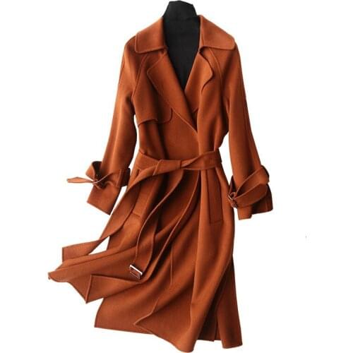 Autumn Winter Jacket Women Double-side Woolen Coat Female Real Wool Coats Korean Slim Long Jackets Manteau Femme Hiver MY2008