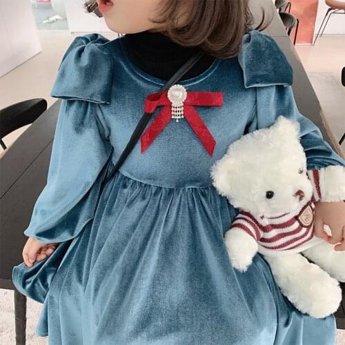 Princess Dress for Girls Warm Velvet Christmas Costume Baby Girl First Birthday Dress Role-play Party Wear Toddler Girl Dress