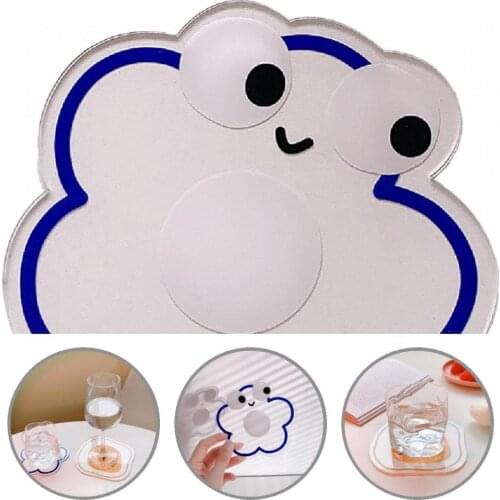 Useful Useful Cute Cartoon Anti-slip Placemat Cup Mat 4 Colors Cup Mat Decorative Kitchen Supplies