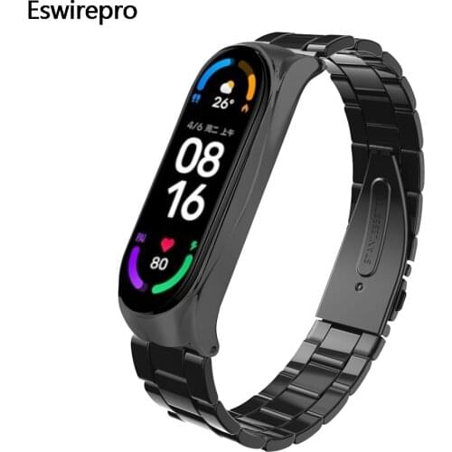 Strap On Mi Band 6/6 NFC Buckle Type Solid Stainless Steel Replacement Wristband Bracelet For Xiaomi Mi Band 5 4 3 ремешок