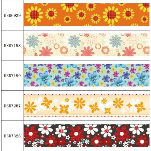 22MM 25MM 38MM 50MM 75mm Printed Pattern on Grosgrain Ribbon for diy ribbon