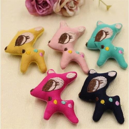 Handmade 3D Sika Deer Animal Craft Dolls Fit Girls Hair Jewelry Headband Clips Garment Shoes Decoration 30PCs 10Pcs Patch Stick