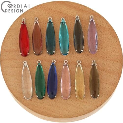 Cordial Design 30Pcs 8*32MM Charms/Earrings Accessories/DIY/Rhodium/Jewelry Findings & Components/Hand Made/Crystal Pendant