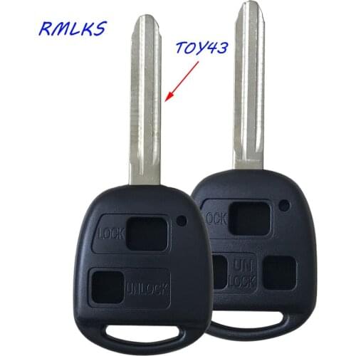 RMLKS Replacement Remote Key Case Shell Fob TOY43 Blade Fit For Toyota Prado Tarago Camry Corolla Rav4 Avensis Echo