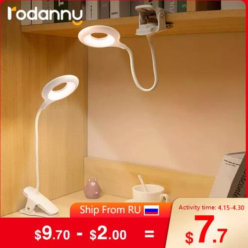Rodanny Table Lamp Led Desk Lamp Touch Clip Study Lamps Magnifier Gooseneck Desktop usb Table Light Rechargeable For Children