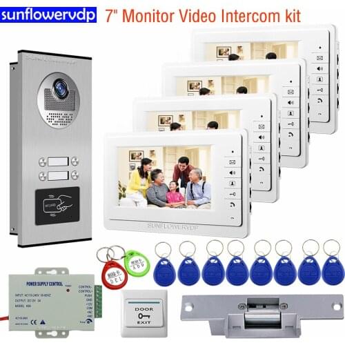 Intercom For Home Video Intercom Access Control Call With 7" Monitors Outdoor Intercom Video Intercom With Electric Strike Lock