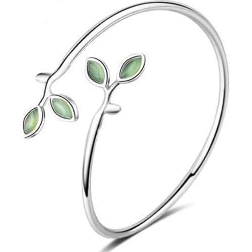 Sweet Opal Burgeon 925 Sterling Silver Opening Bangles For Women Gift Pulseira Silver 925 Jewelry