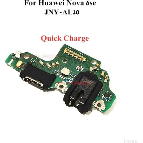 100% Original USB Charging Port Dock Flex Cable For Huawei Nova 6se JNY-AL10 Charger Plug With Earphone Jack Microphone Board