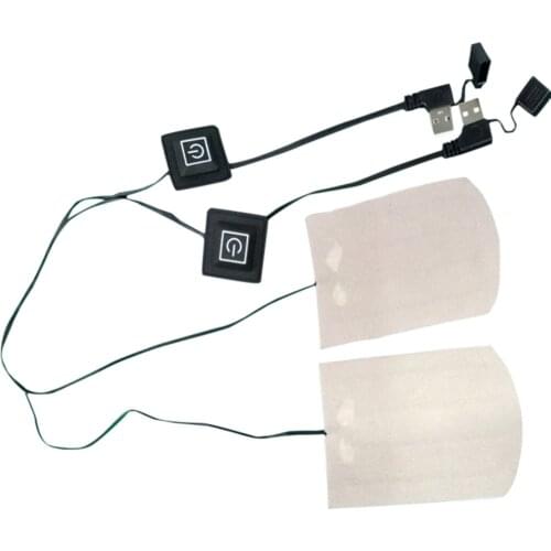 2pcs USB Warm Paste Pads Fast-Heating Carbon Fiber Heating Pad Safe Heating Warmer Pad For Cloth Vest Jacket Shoes Socks