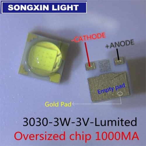 500PCS FOR LUMILEDS LED Backlight 3W 3V 3030 Cool white LCD Backlight for TV TV Applicationht for TV TV Application