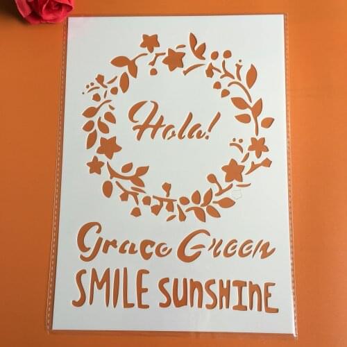 A4 29 * 21cm SMILE SUNSHINE DIY Stencils Wall Painting Scrapbook Coloring Embossing Album Decorative Paper Card Template
