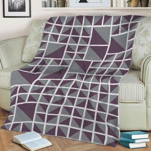 Abstract Geometric Pattern 3D Printed Velvet Plush Throw Fleece Blanket Bedspread Sherpa Blanket Home Decora
