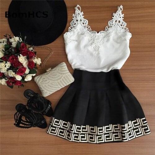 BomHCS Sexy Women Casual Summer Party Sleeveless Lace Short Mini Dress (Asian size S =EU US SIZE XS)
