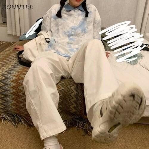 High Waist Pants Women Japan Style Chic Casual All-match Simple Stylish Teens Streetwear Harajuku Daily Loose Pantalones Mujer