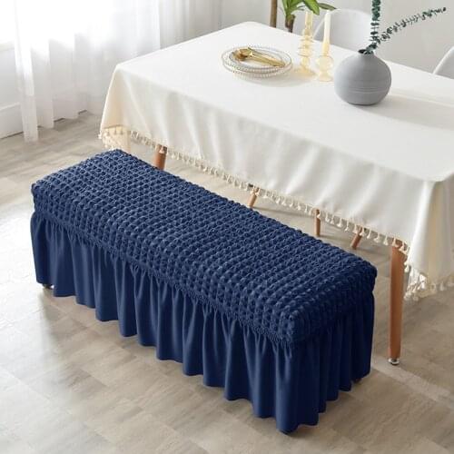 Bench Covers Bubble Piano Bench Skirt Dining Chair Slipcover All-inclusive Rectangular Dustproof Long Stool Cover for Bedroom