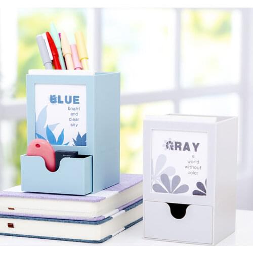 Korean version of cute girl pen holder pencil storage box student office multifunctional desktop decoration pen organizer