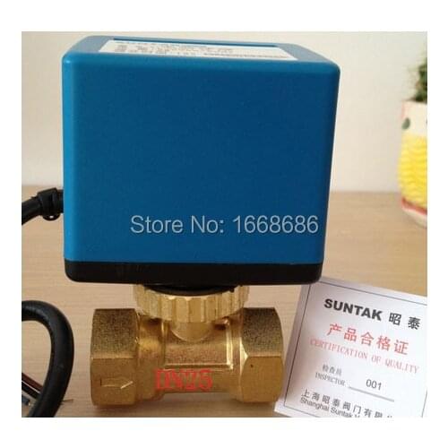 DN25(G1.0") electric actuator valve ,AC220V Electric Ball Valve, Brass Motorized Ball Valve ,Switch type electric two-way valves
