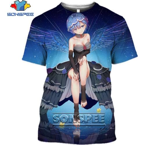 SONSPEE 3D Print T-shirt Anime Re Zero Lem T Shirt Cute Loli Girl Harajuku Loose Casual Tees Tops Men Women Clothes Short Sleeve