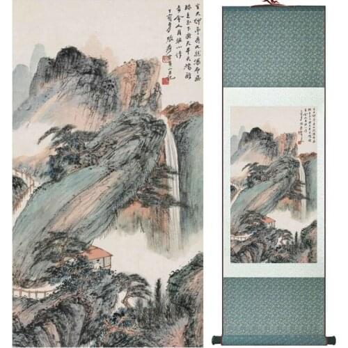 Mountain and River painting Chinese scroll painting landscape art painting home decoration painting040201