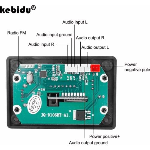Kebidu DC 5V 12V Wireless 5.0 Bluetooth MP3 WMA Decoder Board Audio Module Support USB TF AUX FM Audio Radio Car MP3 Speaker