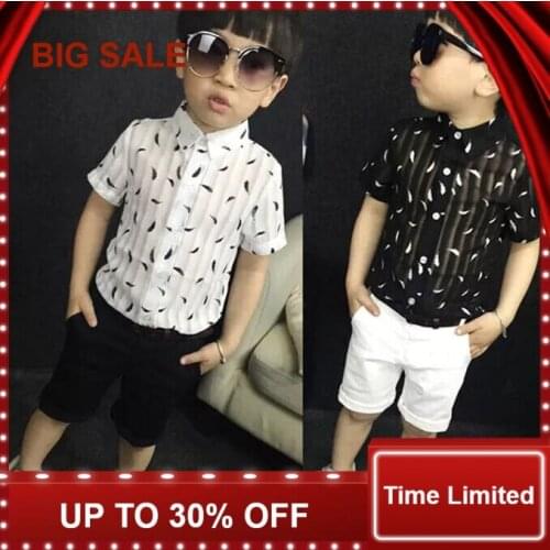 Summer Kids Baby Clothing Set Boys Suit Cotton Baby Short Sleeve Shirt+Shorts Pants 2pcs Suit Fashion 3-10Y
