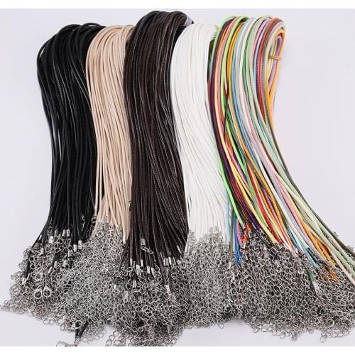 10pcs/lot 1.5mm Leather Cord Adjustable Braided 45cm Rope for DIY Necklace Bracelet Jewelry Making Findings Accessories