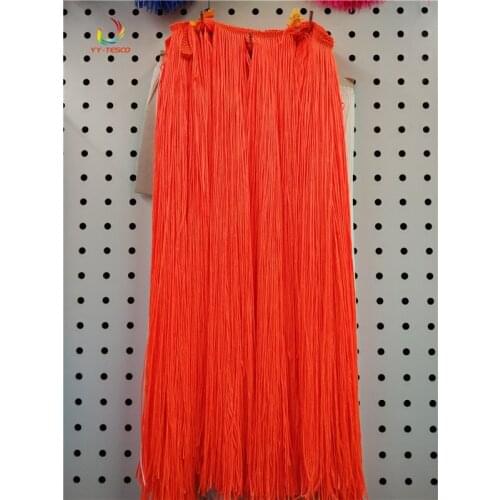 100CM Long Orange Polyester Lace Tassel Fringe Lace Trim Ribbon Sew Latin Dress Stage Garment Curtain DIY Accessories SM028