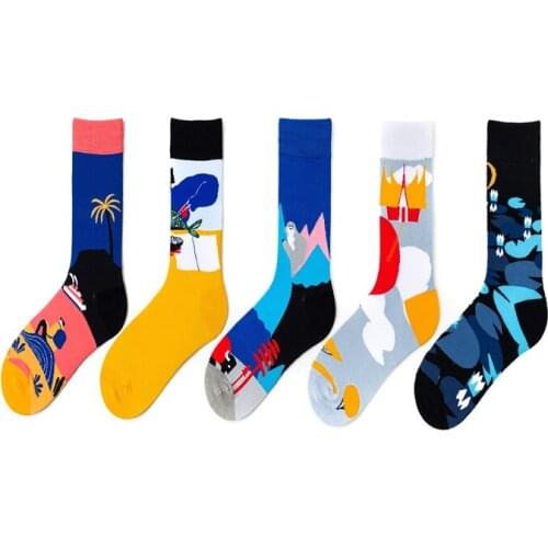 Glacier animals, Lotus moonlight, boats, l balloons, book people, European & American street fashion trends in tube socks C70