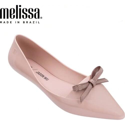 Melissa Bow Jelly Shoes Women 2021 Summer Fashion Sandals Women Jelly Sandals Melissa Adult Brand Female Bow Shoes Sandal Flat