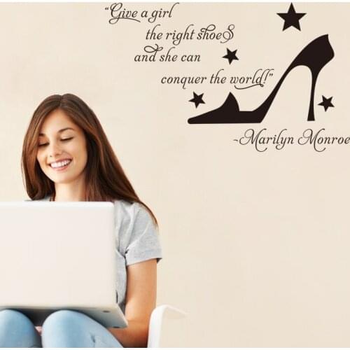 Marilyn Monroe quote wall stickers Conquer the World Quote Large Nice Sticker Love Life Words 70*43cm ZYVA-8256