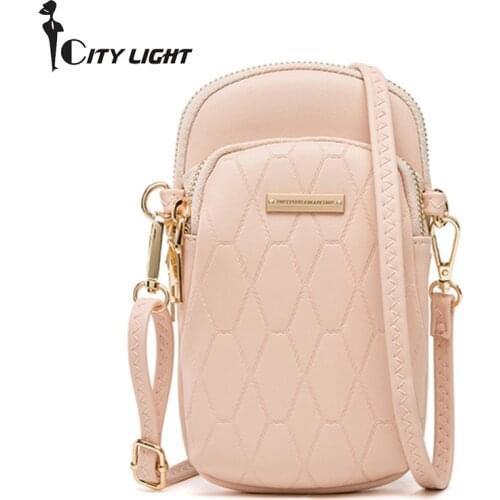 Multi-Function Messenger Shoulder Bag Women Crossbody Cell Phone Bags Ladies Purse Wallets PU Leather Mini Handbags Female