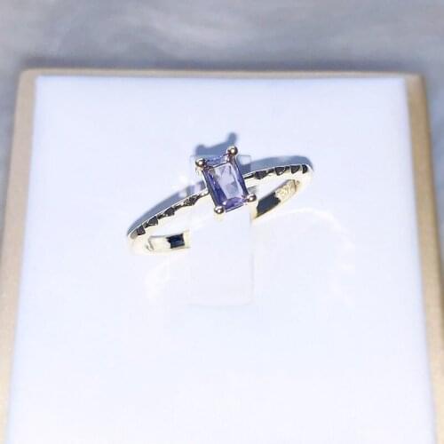 Fashion Jewelry Elegant Japanese And Korean Version Of Purple Zircon Ring Personality Simple Ladies Ring Manufacturers Wholesale
