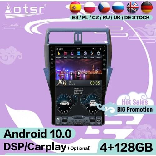 128G Tesla Screen Multimedia Stereo Android 9.0 Player For Toyota Land Cruiser Prado 150 2018 GPS Navigation Receiver Head Unit