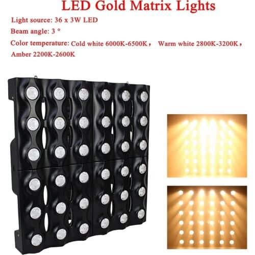 2019 NEW Professional DJ equipment Stage Lighting 36x3W LED Gold Matrix Lights With High Power LEDs For Disco DJ LED Par Light