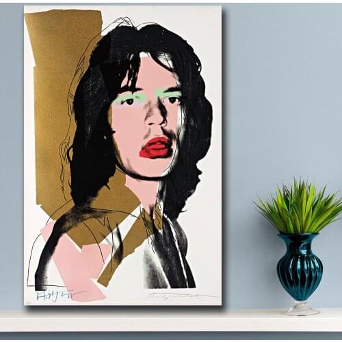 Pop Art Wall Art Mick Jagger 3 By Andy Warhol Study Bedroom Decor Wall oil Painting Print Nice Wall Picture For Living Room