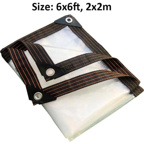 Lvju Clear Rain Tarp 6x6ft 2x2m Transparent Film Visible Rainproof Balcony Succulent Plants Shelter Shade Sail
