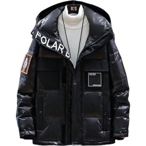 2022 Mens Winter Down Jacket 90% White Duck Down Coat Removable Hat Hood Warm Zipper Coat Shiny Down Parka Outwear
