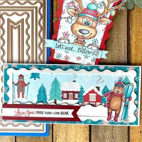 Wavy Frames Rectangle Hot Brands Metal Cutting Dies For Scrapbooking Craft Die Embossing Stencil Cut Card Making Decoration